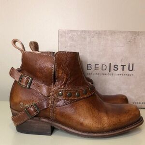 BED STU Germinate Tan Brown Driftwood Leather Low Boots size 8